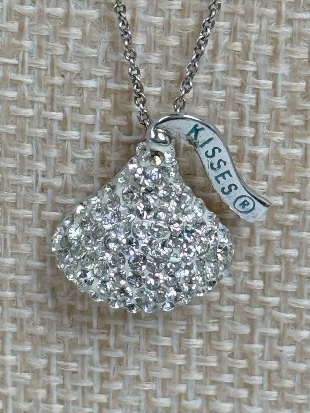 Hershey Kisses Silver 925 Pavé rhinestone Pendant Necklace